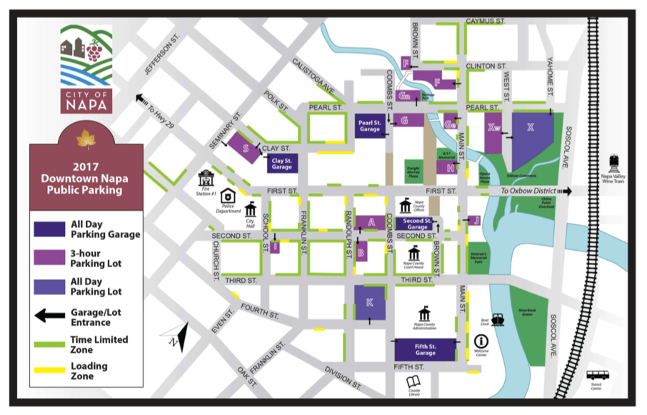 Napa Downtown Parking Map